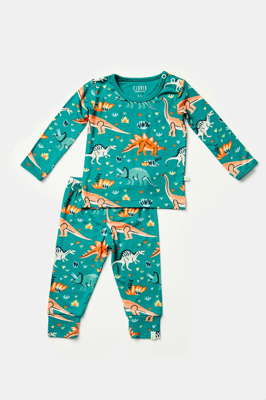 Long Sleeve Pajama Set - Dinosaur Jungle