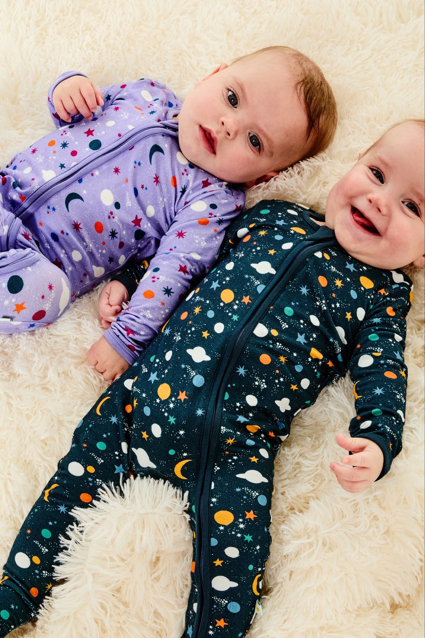 Soft & Stretchy Zipper Footie - Luna Midnight