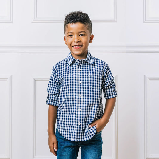 Stretch Poplin Roll-Up Shirt