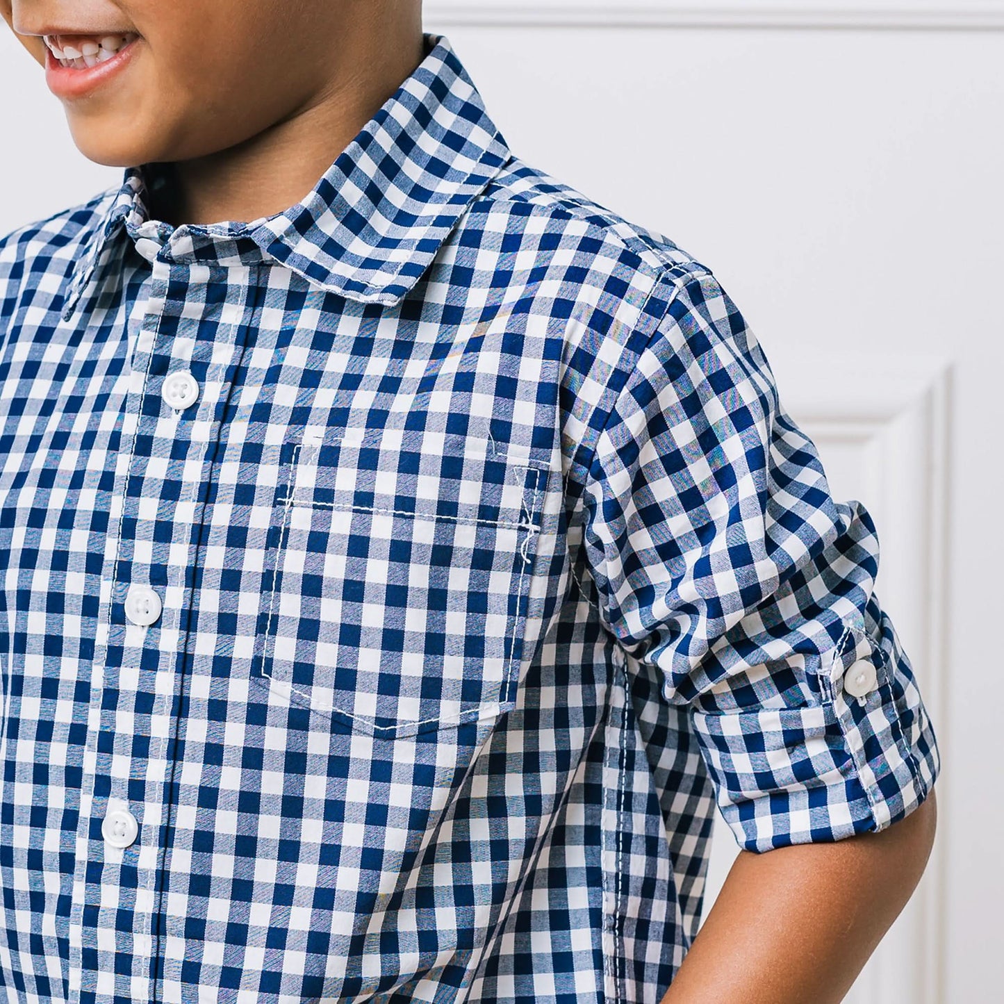 Stretch Poplin Roll-Up Shirt - Baby