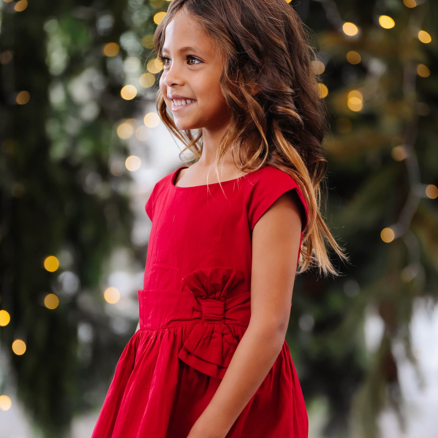 Cap Sleeve Party Dress with Bow Sash