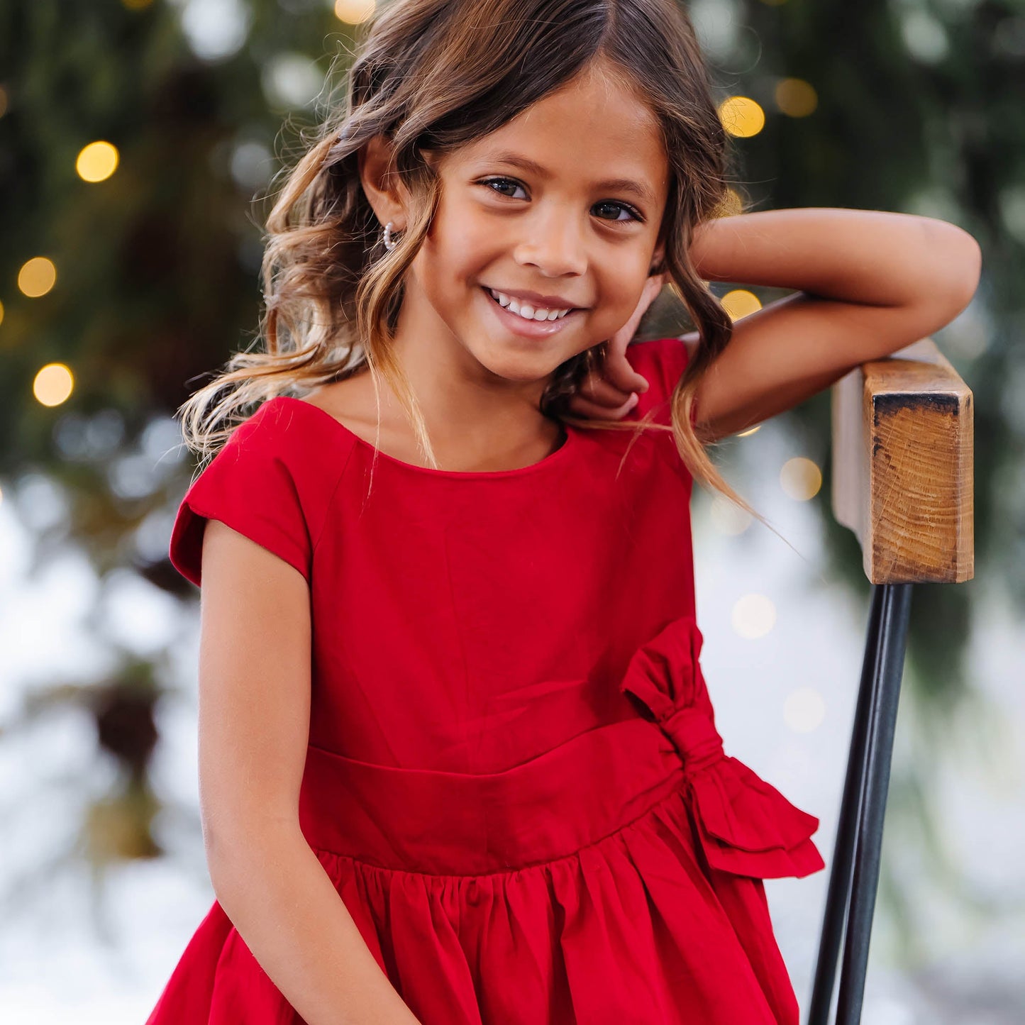 Cap Sleeve Party Dress with Bow Sash