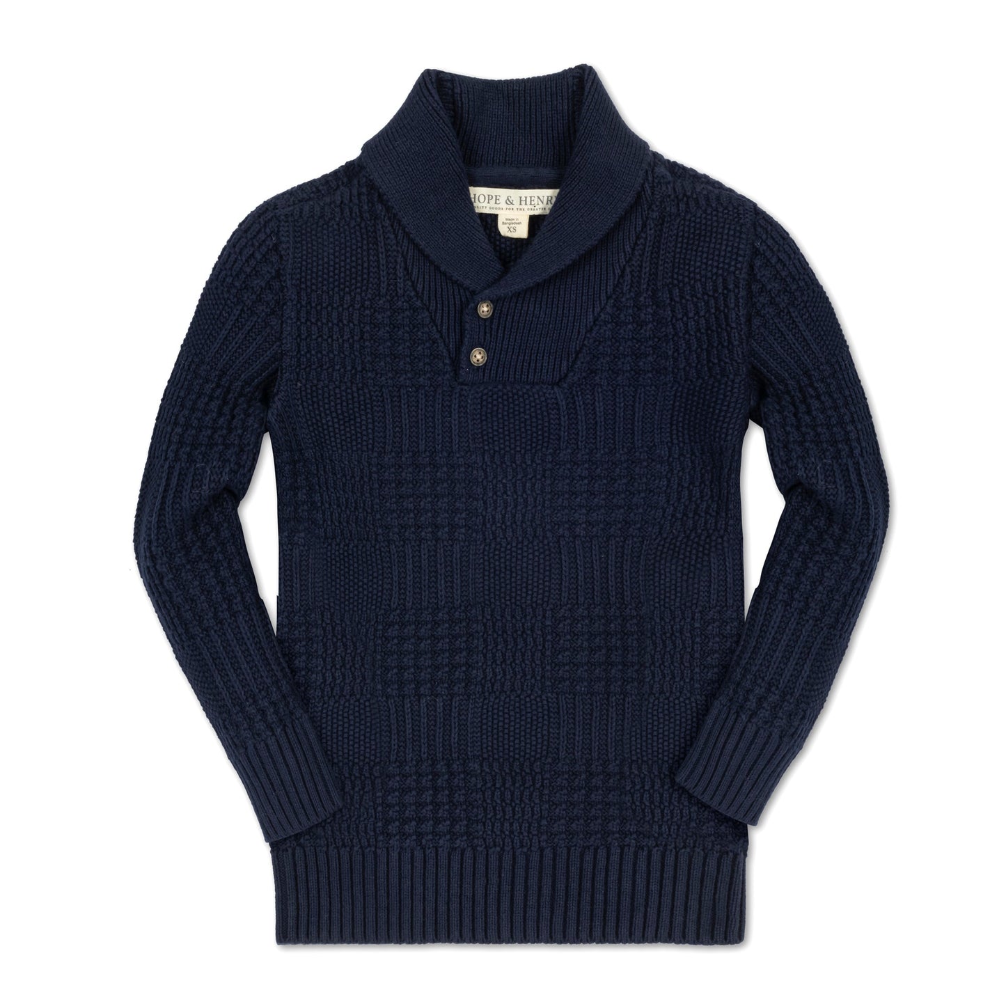 Textured Shawl Collar Sweater