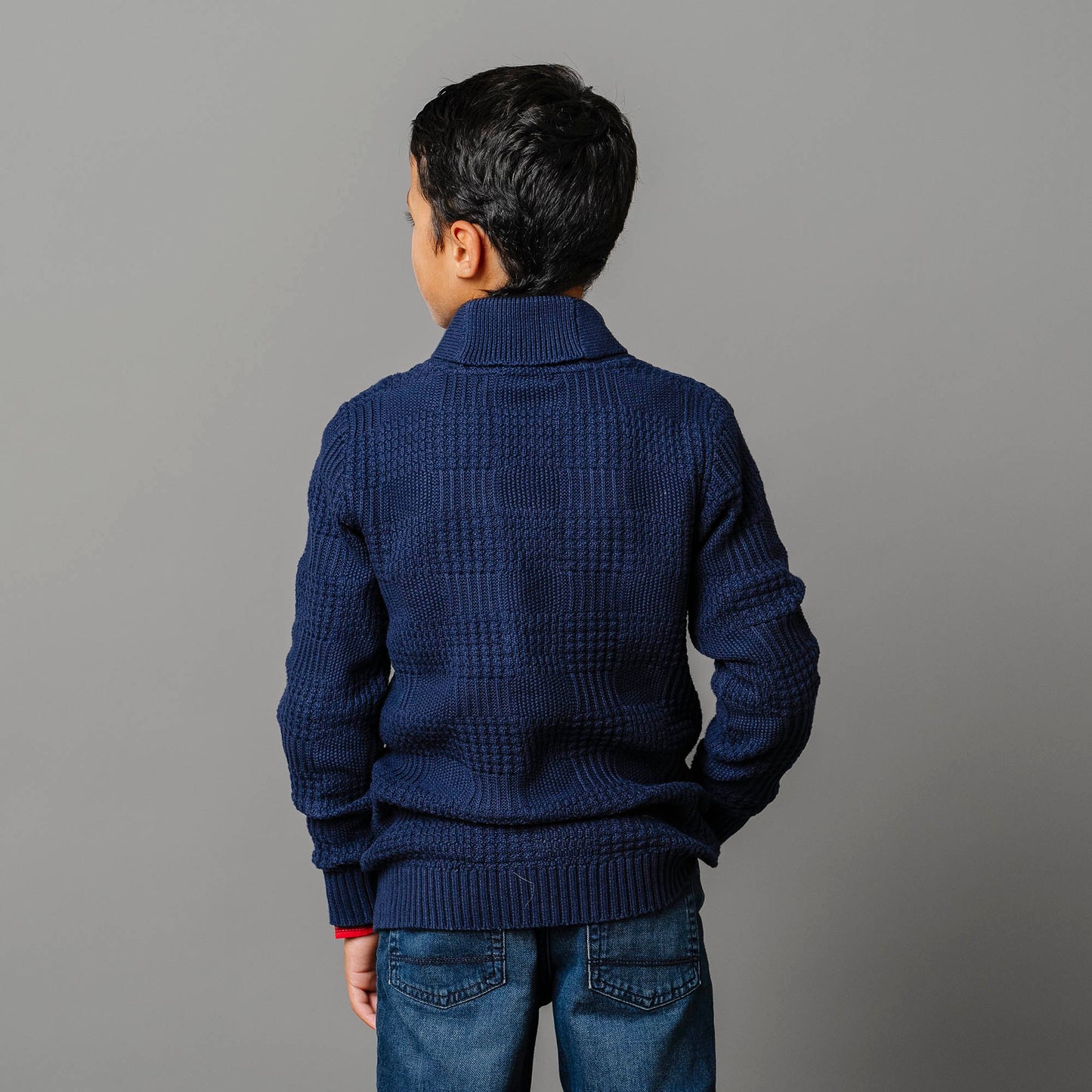 Textured Shawl Collar Sweater