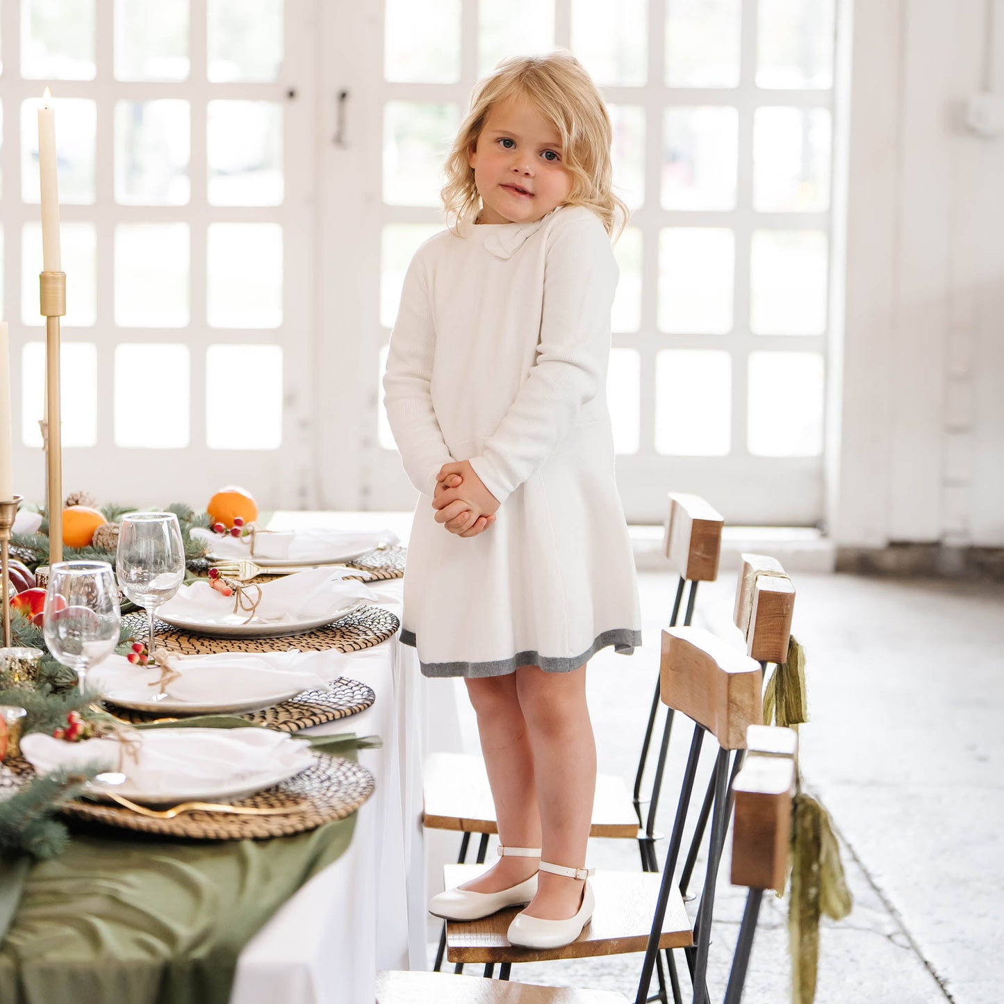 Mock Neck Bow Detail Sweater Dress