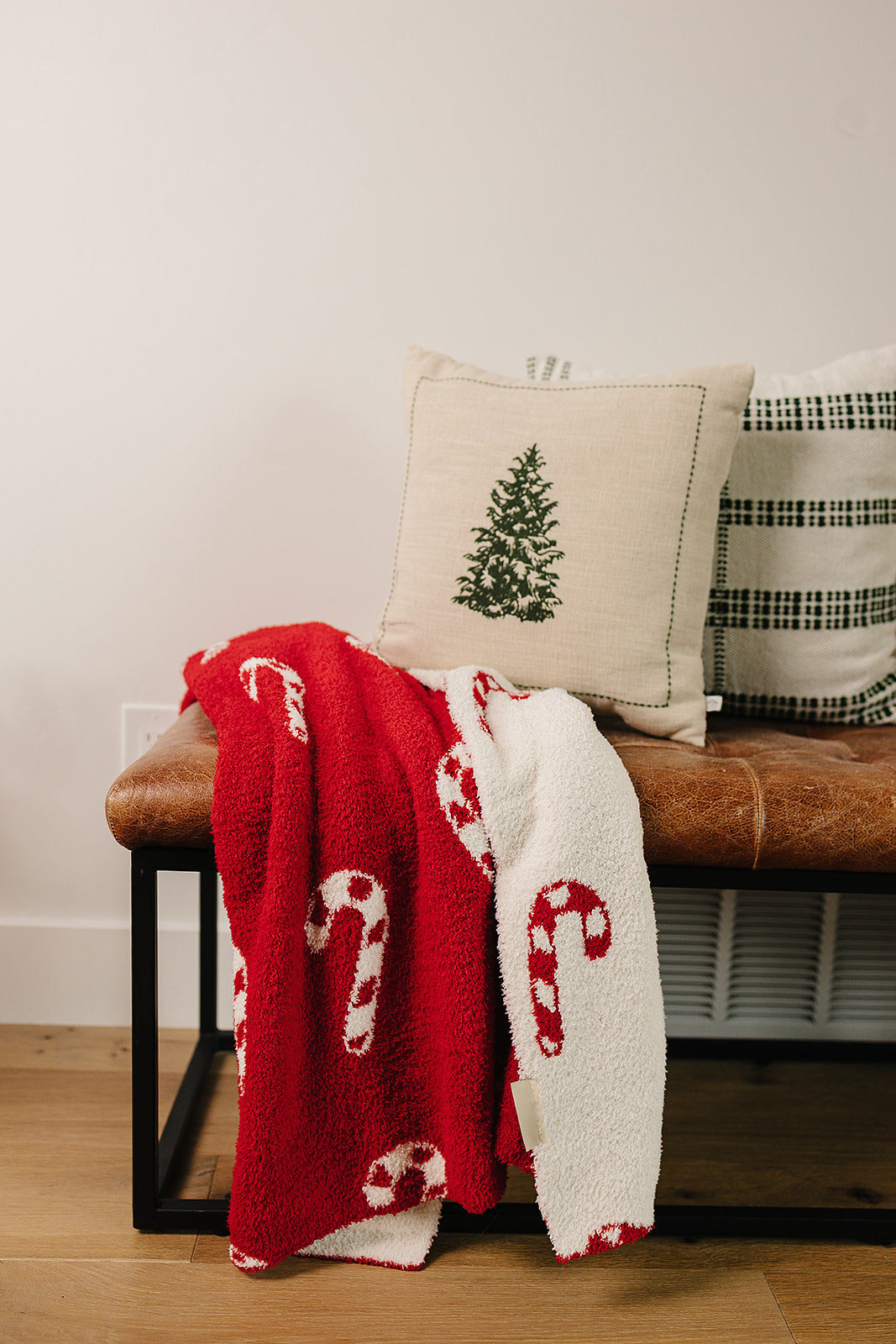 Candy Cane Plush Blanket