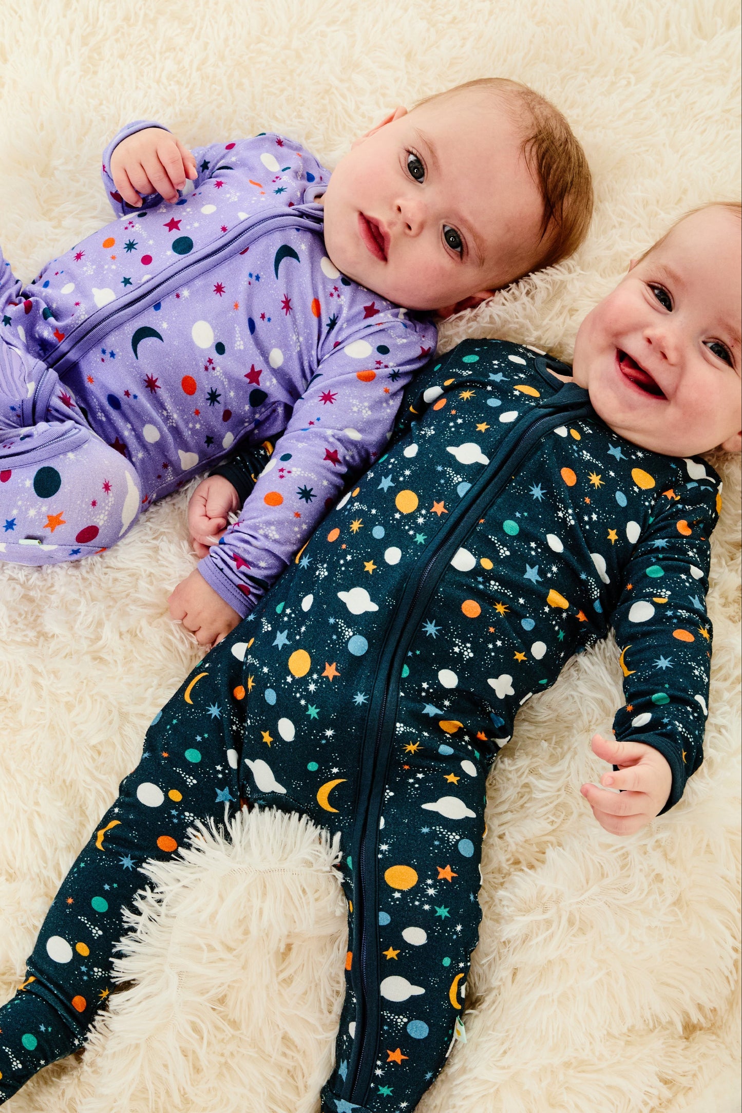 Soft & Stretchy Zipper Footie - Luna Lavender